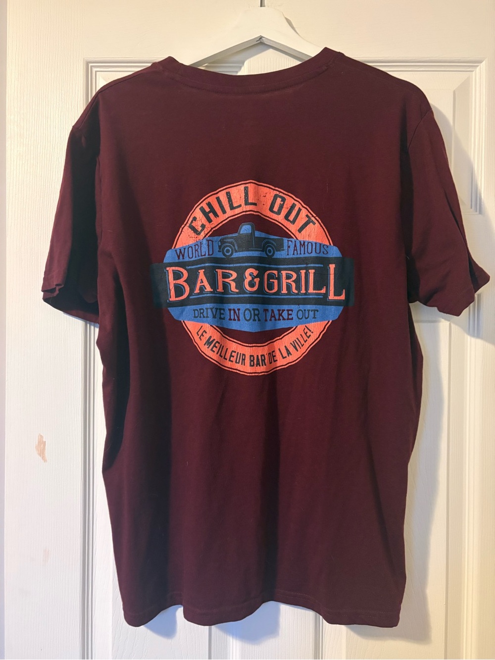Chill Out Bar & Grill Graphic Tee - Men's Maroon T-Shirt